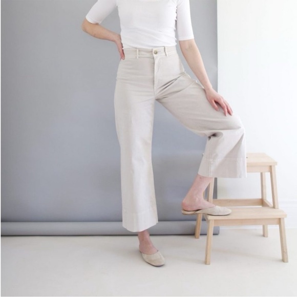Everlane Highrise Cropped Wideleg Pants - Picture 1 of 13